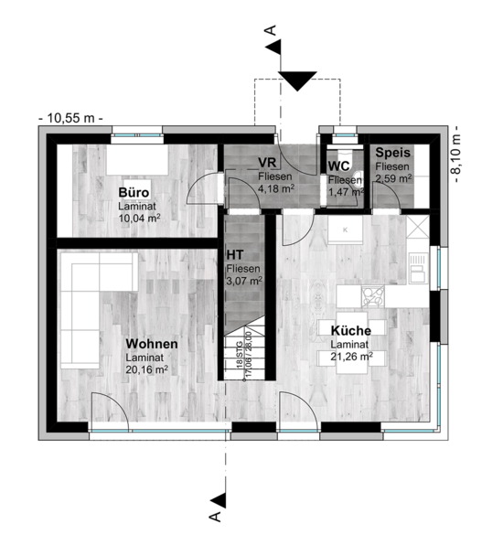 Modern 123F - Grundriss EG