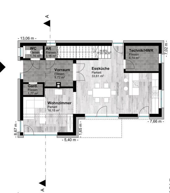 Modern 136S - Grundriss EG